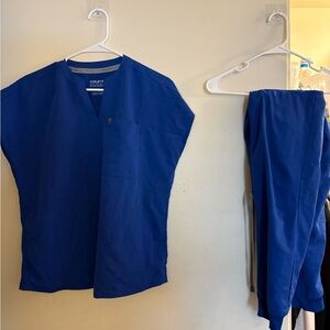 Fabletics royal blue scrub set